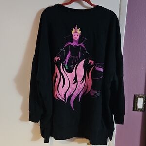 Disney Black Sweater with Evil Queen Green and Pink Graphic